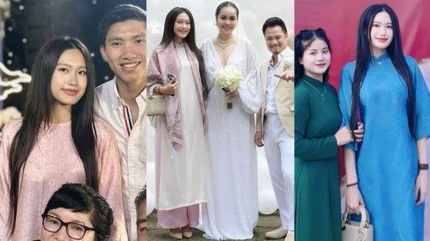 Doãn Hải My ưa chuộng diện áo dài, xách túi trăm triệu đi ăn cưới cùng Văn Hậu: Đẹp, sang, khéo che vòng 2 giữa nghi vấn có tin vui-1