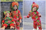 Đàm Thu Trang khoe cặp nhóc tì Suchin Sutin diện đồ Tết 'hot trend' do bà ngoại ở Lạng Sơn tặng, giá bình dân dễ mua