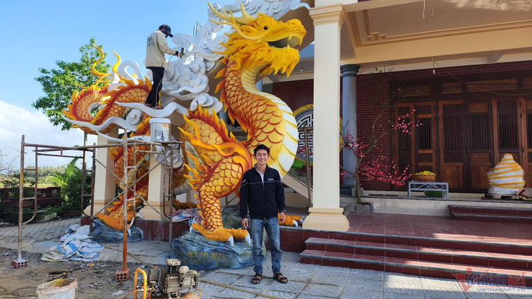 Cận cảnh cặp tượng rồng gây bão mạng của nghệ nhân Quảng Trị-3