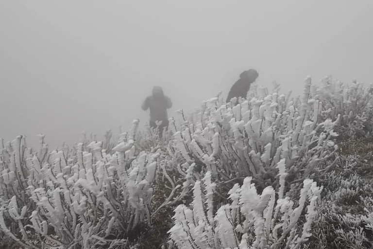 Hình ảnh băng giá phủ trắng đỉnh Mẫu Sơn trong gió rét đậm-6
