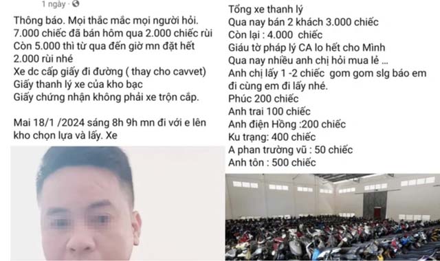 Lý do người đàn ông bị phạt khi đăng thông tin bán 7000 xe tang vật-1