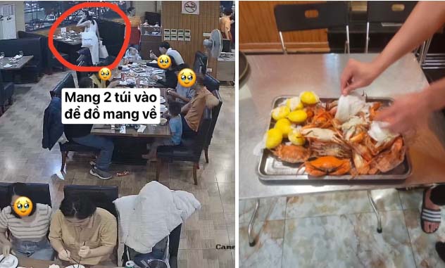 7 khách đi ăn buffet Hà Nội đút túi 10kg hải sản, giải thích lý do khó chấp nhận-3
