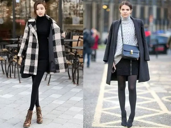 Cách phối đồ với quần tất đen-3