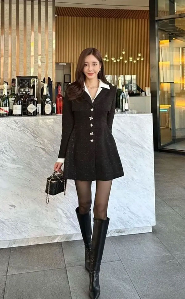 Cách phối đồ với quần tất đen-7