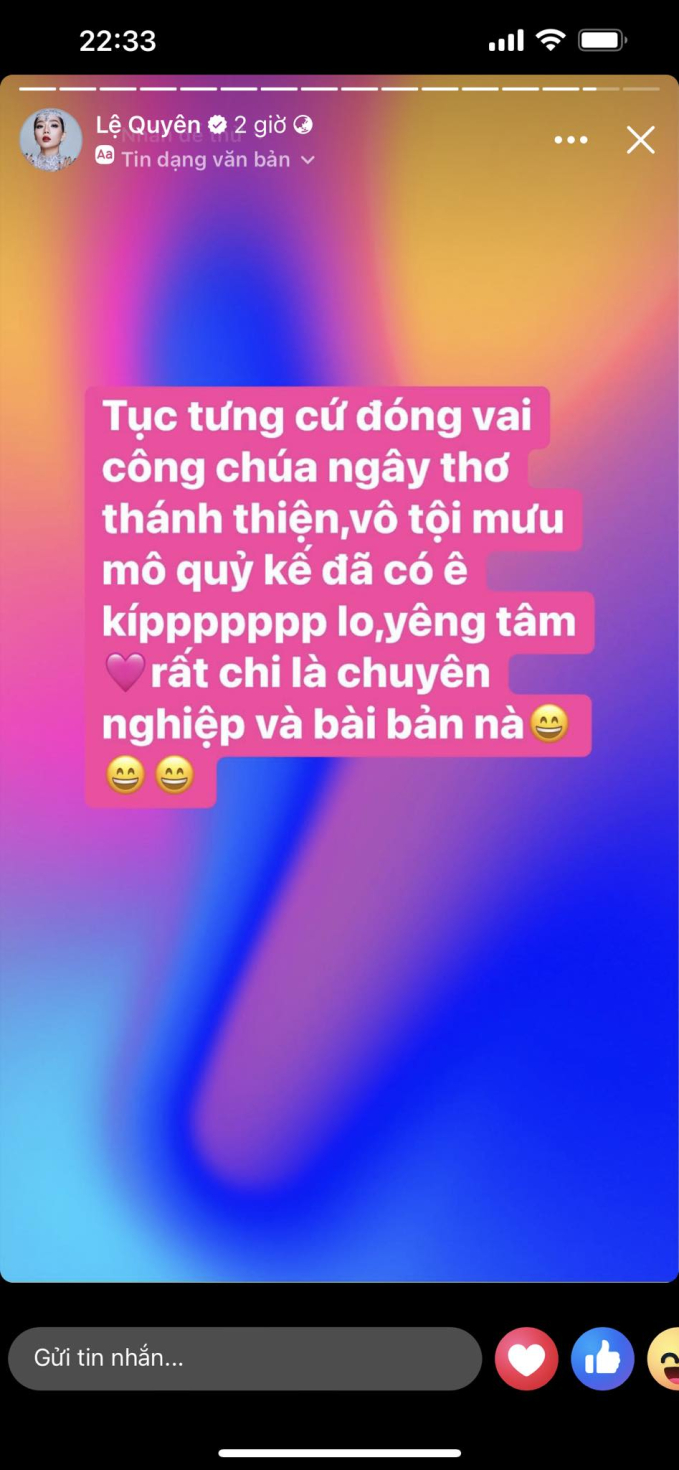 Lệ Quyên tố ai đó đóng vai công chúa giả tạo, ám chỉ bị hại ở vụ cướp lời MC?-3