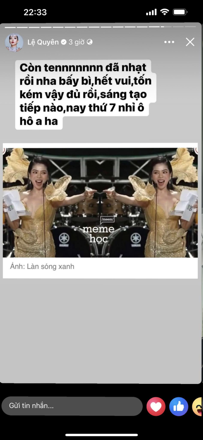 Lệ Quyên tố ai đó đóng vai công chúa giả tạo, ám chỉ bị hại ở vụ cướp lời MC?-1