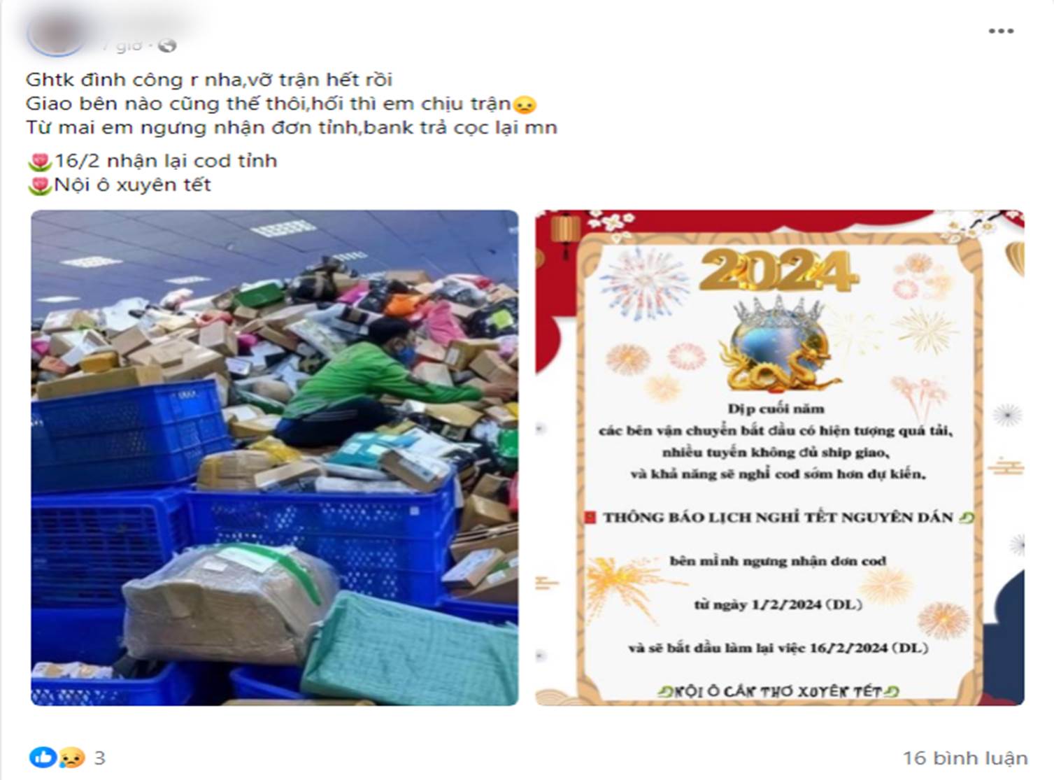 Hàng loạt chủ shop khóc ròng vì không giao được đơn đúng dịp cao điểm Tết Nguyên đán, điều gì đang xảy ra với Giao hàng tiết kiệm?-1