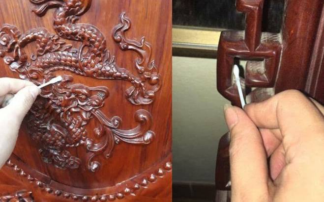 Dân mạng đua nhau khoe tuyệt chiêu làm sạch bàn ghế gỗ chạm trổ đón Tết-4
