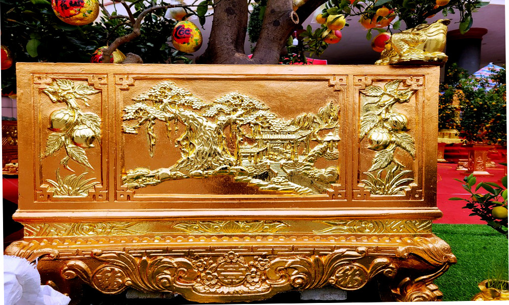 Hàng chục triệu đồng một chậu bưởi dát vàng ở Ninh Bình-3