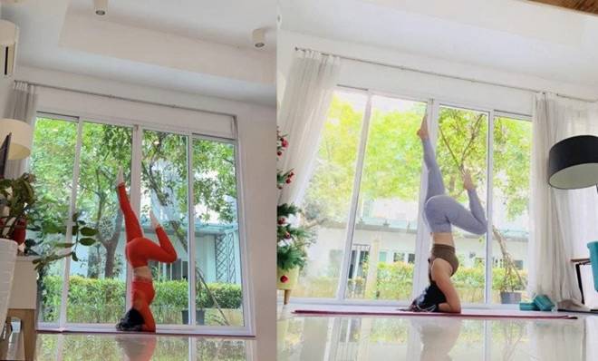 Vợ cũ Shark Bình trồng cây chuối đứng bằng đầu, khoe đường cong 3 vòng ngon mắt như đang hồi xuân-3