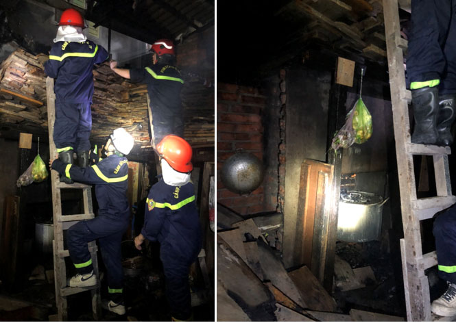 Cháy nhà khi luộc bánh chưng Tết-1