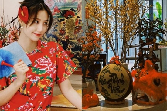 Diễm My 9X lần đầu hé lộ ngóc ngách ngập sắc Xuân bên trong ngôi biệt thự bề thế do mẹ chồng tặng làm quà cưới