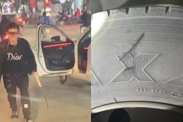 Làm rõ người đàn ông lái ô tô chặn đầu, cầm dao quắm chém lốp xe buýt-1