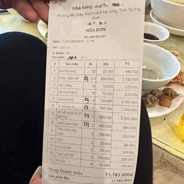 Vụ ăn hải sản hết 11 triệu: Khách nói nhà hàng chưa từng công khai giá, yêu cầu đối chứng camera-3