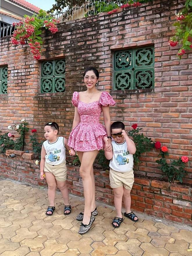 Đơn thân sau 2 năm ly hôn chồng doanh nhân, HH Đặng Thu Thảo khéo nuôi con, cặp sinh đôi 3 tuổi cao lớn như bé 5 tuổi-3