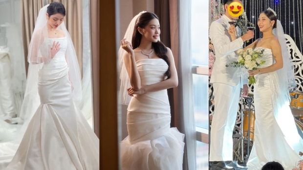 Chu Thanh Huyền tung ảnh thử váy cưới lại bị so sánh với Nhật Lê và Doãn Hải My-2