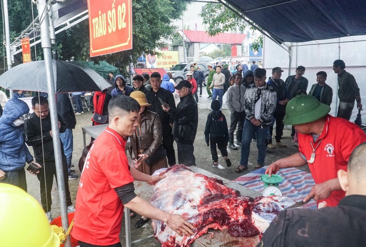 Nhiều người ùn ùn đi mua thịt trâu chọi giá tiền triệu ăn lấy may-3