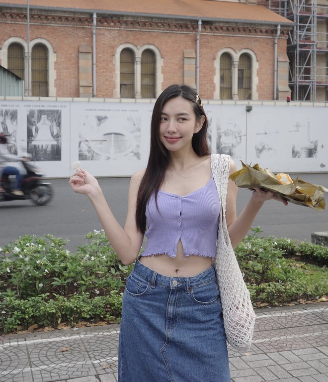 Style vi vu Thái 10 điểm của Thùy Tiên: Xinh yêu lại cực tôn dáng-10