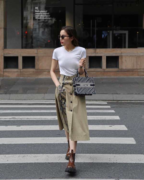 Học Kỳ Duyên cách phối đồ sành điệu với 3 kiểu áo phổ biến nhất mùa xuân và hè-1