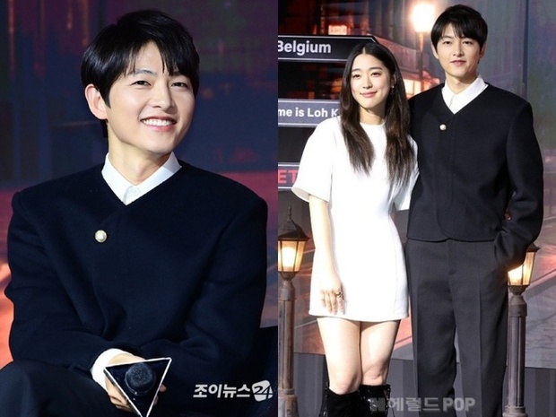 Song Joong Ki khoe cẩu lương với bà xã người Anh ở sự kiện, vợ chiếm sạch spotlight của cả dàn sao vì quá đẹp-1