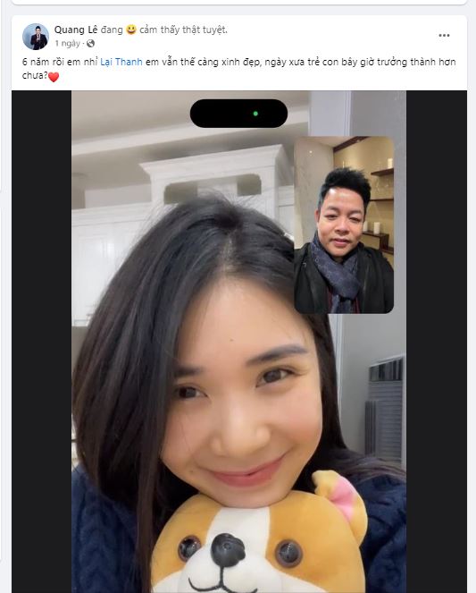 Quang Lê bất ngờ réo gọi người yêu cũ trên trang cá nhân và hỏi trưởng thành hơn chưa?-1