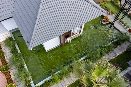 Nhà vườn Tây Ninh thiết kế phòng ngủ đặc biệt lửng lơ trên mặt nước