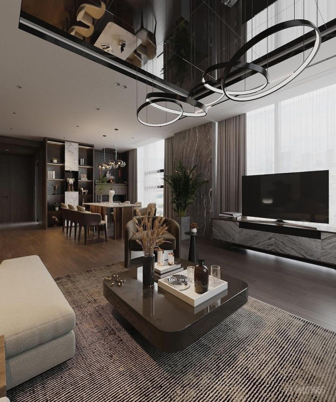 Vợ hotgirl của Thành Chung hé lộ bản thiết kế sau hai năm ở căn hộ cao cấp: Phòng khách tường kính cực xịn xò, view ngắm trọn Hà Nội-3