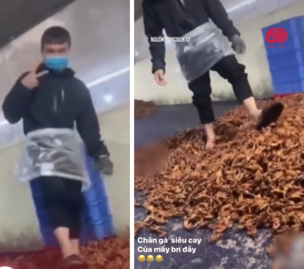 Rùng mình hình ảnh chân gà siêu cay trên TikTok bị giẫm đạp, đổ đống dưới đất: Nhìn thế này liệu còn ai dám ăn?-1