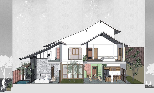 Bình yên cất giấu trong ngôi nhà hiện đại kết hợp phong cách Đông Dương-3