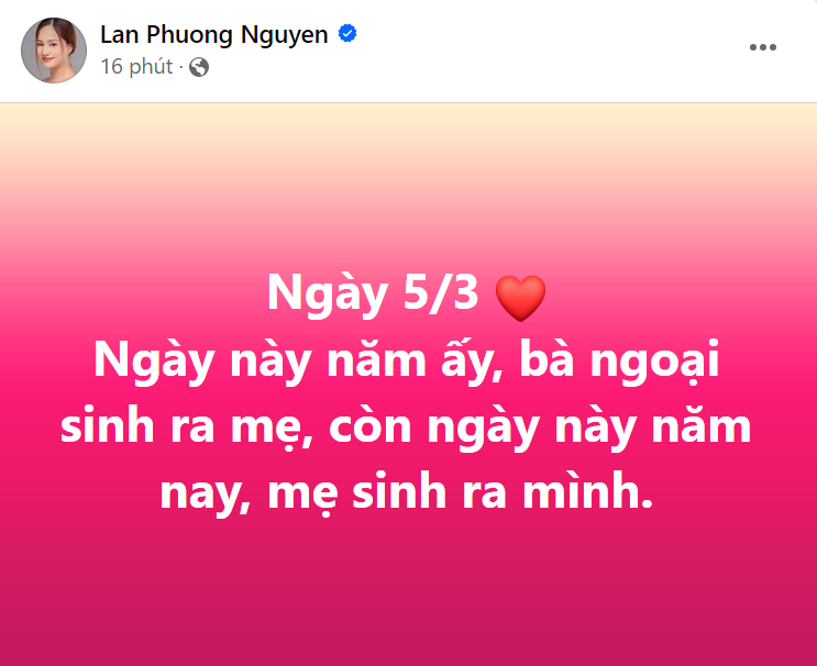 Diễn viên Lan Phương thông báo đã sinh con ở tuổi 41, tiết lộ điều trùng hợp khiến niềm vui nhân đôi-1
