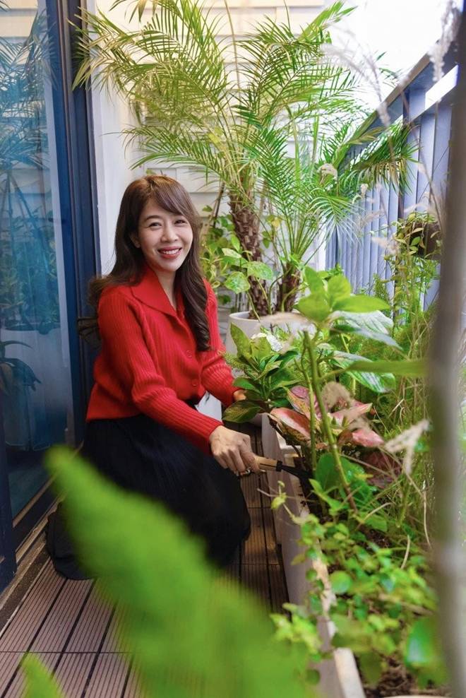Khu vườn xanh mát mắt trong căn hộ chung cư của BTV VTV Diệp Chi, trồng cả hoa cẩm tú cầu xinh đẹp-3
