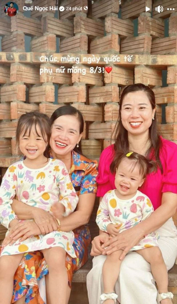 Đoàn Văn Hậu chúc 8/3 mẹ đẻ nhưng không quên mẹ vợ trẻ đẹp, Doãn Hải My lập tức chấm yêu quá: Chuẩn men-3