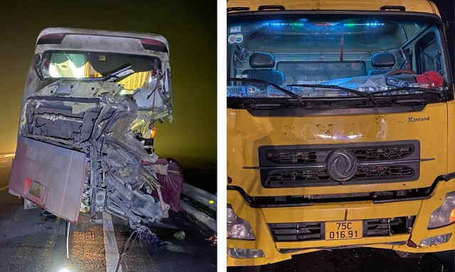 Hiện trường vụ tai nạn trên cao tốc Cam Lộ - La Sơn khiến 2 vợ chồng trẻ tử vong, 9 người bị thương-1