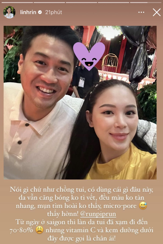 Khoe khoảnh khắc ngọt ngào bên chồng nhưng Linh Rin lại giận hờn vì điều này-1