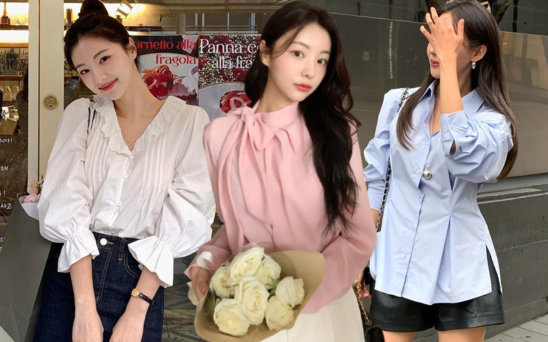 5 kiểu sơ mi điệu đà đang được hội blogger Hàn yêu thích-1