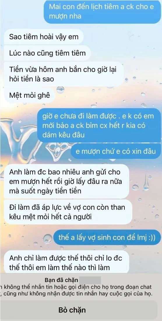 Đoạn chat vợ mượn tiền chồng để đi tiêm cho con cay đắng nhất lúc này: Không tiền, tất cả màu hồng cũng thành màu nước mắt!-2