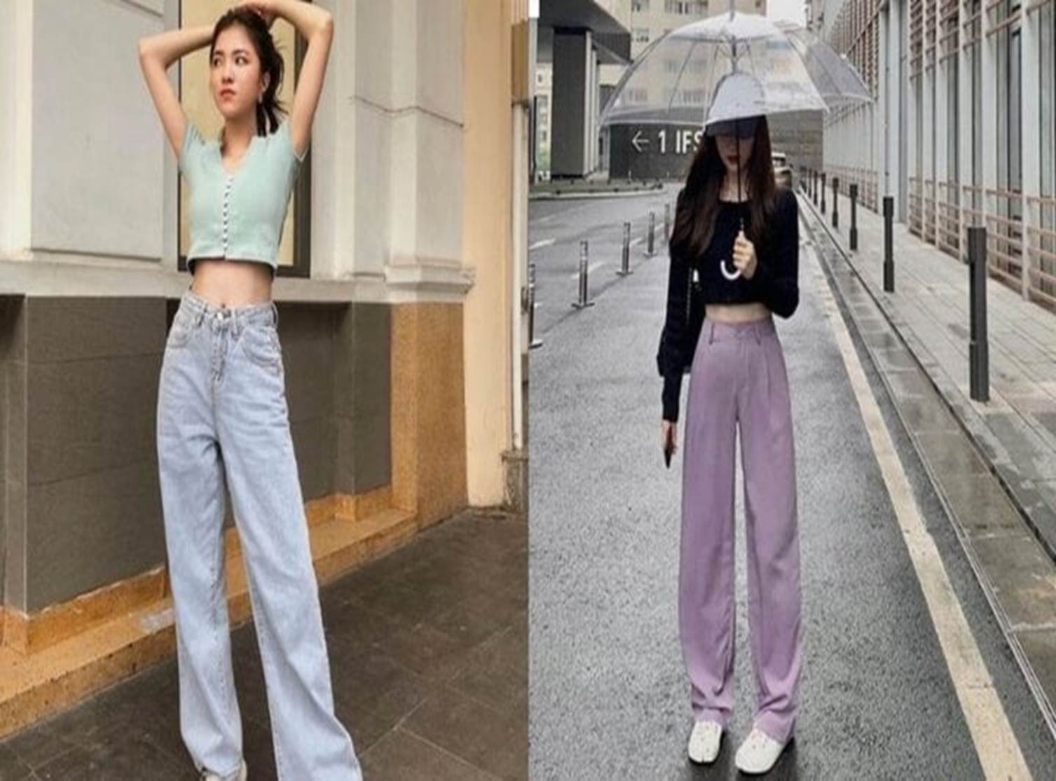 Mách nàng cách phối đồ với quần ống rộng-4