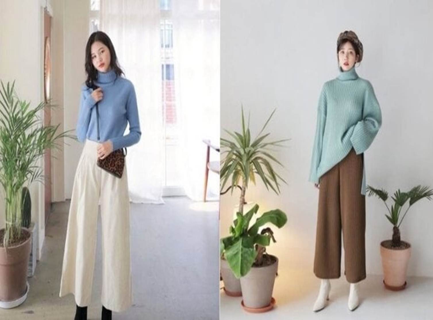 Mách nàng cách phối đồ với quần ống rộng-7