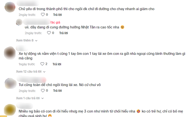 Clip mẹ cho con ngồi vào lòng khi lái xe gây tranh cãi: Người kêu nguy hiểm, người bảo có con đi rồi mới hiểu-5