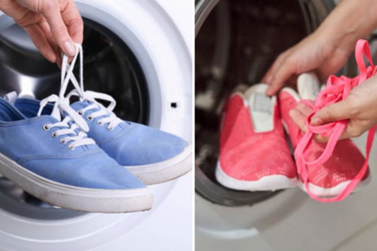 Mẹo làm sạch giày bằng máy giặt