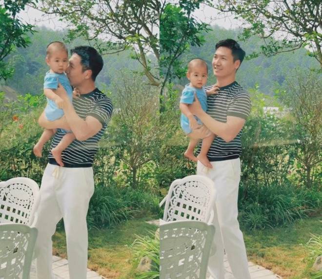 Shark Long Mạnh Trường bế con thứ 3 dạo quanh nhà to như lâu đài, diện mạo quý tử gây chú ý-2