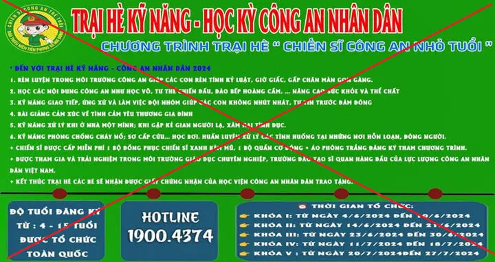 Lừa đảo bằng chiêu trò tổ chức trại hè kỹ năng, học kỳ công an, quân đội-1