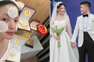 Chu Thanh Huyền 'flex' tất cả số vàng nhận được ở đám cưới với Quang Hải, nhiều và nặng thế này bảo sao phải kêu 'cứu'