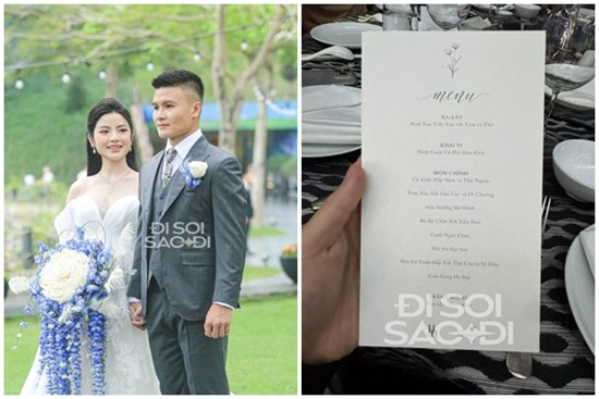 Không có thịt gà nhưng menu tiệc cưới Quang Hải - Chu Thanh Huyền hôm nay toàn món