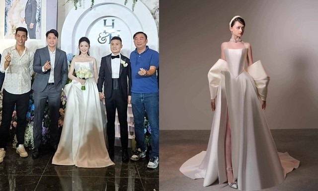 Sau bó hoa cưới độc nhất vô nhị, 3 bộ váy cưới của Chu Thanh Huyền cũng lộ chi tiết đặc biệt-6
