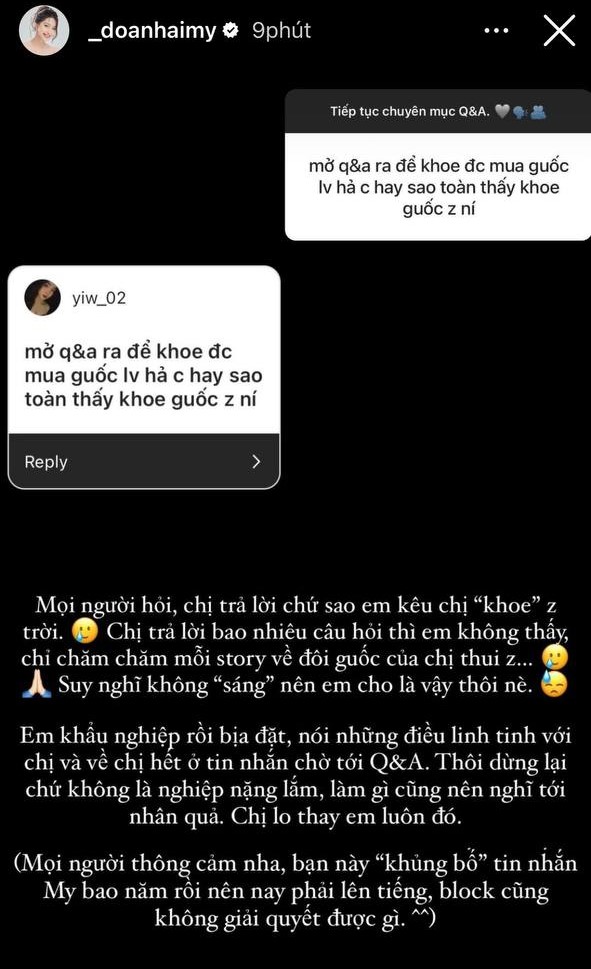 Doãn Hải My lên tiếng khi bị nói cố tình khoe giày cao gót LV chục triệu do Văn Hậu tặng, tự đặt câu hỏi để PR sản phẩm-1