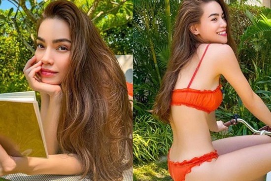 Hồ Ngọc Hà diện bikini cam rực, khoe đường cong 