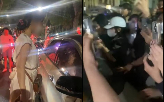 Vụ chặn đầu ô tô đánh ghen gây náo loạn trên phố Hà Nội: Công an làm việc với 3 người ngay trong đêm-1
