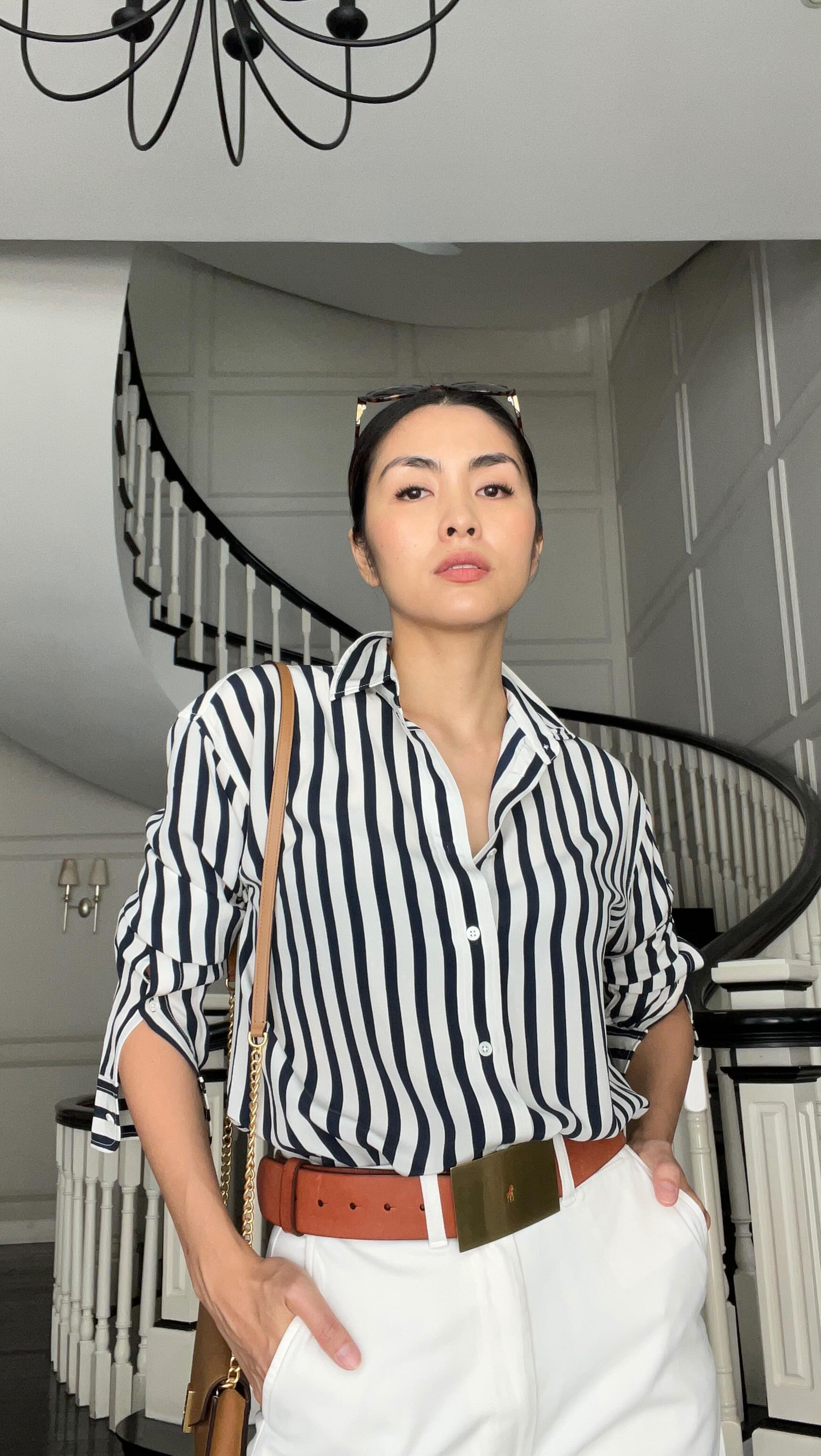 Tham khảo Tăng Thanh Hà cách mặc 3 mẫu áo cơ bản của mùa hè-5