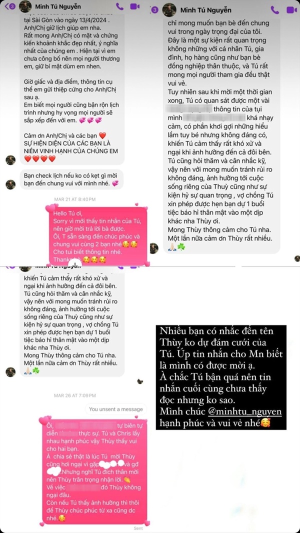 Rộ ảnh Hoàng Thuỳ chụp chung với vợ chồng Minh Tú ở đám cưới, chuyện gì đây?-2